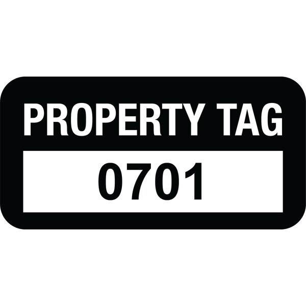 Lustre-Cal VOID Label PROPERTY TAG Black 1.50in x 0.75in Serialized 0701-0800, 100PK 253774Vo1K0701 - main